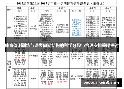 体育体测训练与课表周期结构的科学分段与合理安排策略探讨